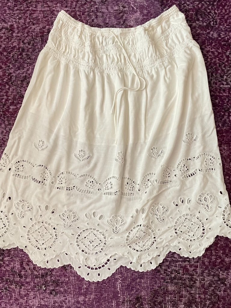 Plus Size Embroidered Eyelet Drop Waist A-Line Maxi Skirt Future Collective Boho — image 4 of 7